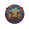 Image Industry Highland Cow Stained Glass Effect Suncatcher - Garden