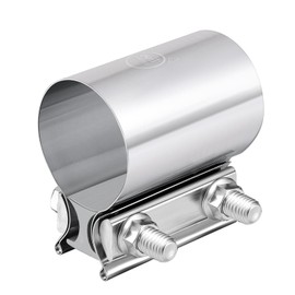 EVIL ENERGY 2.25IN Butt Joint Exhaust Clamp Sleeve Band Stainless Steel for 2 1/4" OD Exhaust Pipe