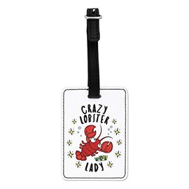 Gift Base Crazy Lobster Lady Stars Visual Luggage Tag with Black Strap