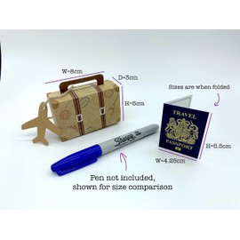 DIY Surprise Mini Reversible Suitcase & Mini GOLD effect Passport Reveal Gift bundle (DIY) Perfect Valentine, birthday, anniversary trip!