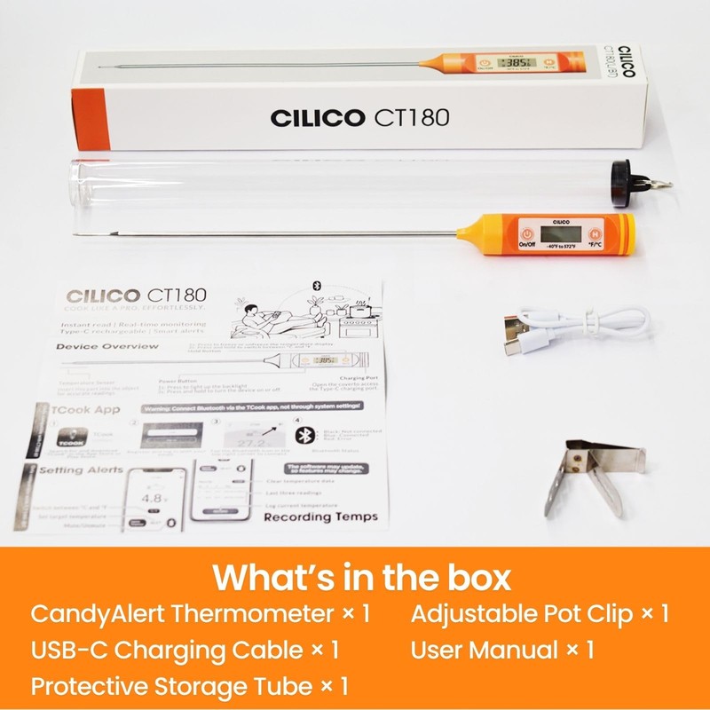 CILICO Candy & Meat Thermometer with Type-C Rechargeable Digital Instant