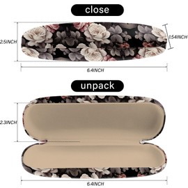 Zewurtuw Eyeglass Case Hard Shell Sunglasses Protective Eyeglasses Holder Box with Cleaning Cloth for Women Girls Men Cute Aesthetic-Rosee