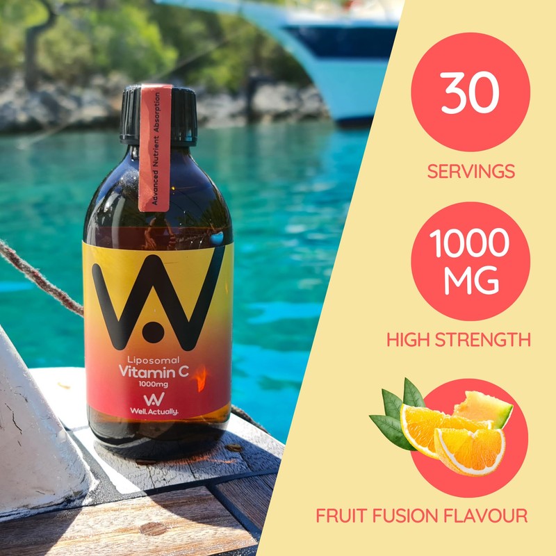 WELL ACTUALLY Liposomal Vitamin C 1000mg - High Bioavailability Powerful