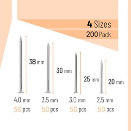 Nail Assortment Kit – 200 Pcs Wall Nails in 4 Sizes (0.78", 0.98", 1.18", 1.49") for Woodworking, DIY, and Picture Hanging – Includes Picture Hanging Kit & Finishing Nails for All Your Projects
