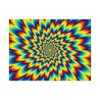 Pulsating Fiery Flower Optical Illusion Poster: Vibrant Swirl Color Spectacle