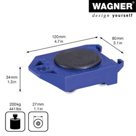 WAGNER moving dolly MM 3171 I TÜV & GS certified - ideal for furniture transport & moving I load capacity 200 kg I practical turntable I tilt-proof I floor-protecting - 20317101, Blue/Black