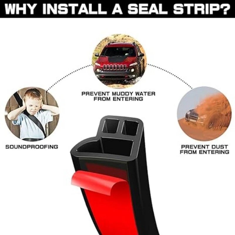 Unbranded 32.8ft Universal Car Weather Stripping Self-Adhesive Auto Door Rubber