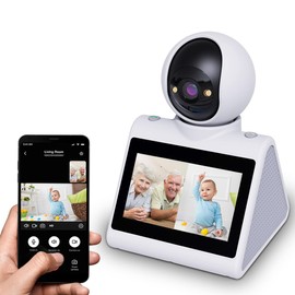 CIAJIE Two Way Video Camera,Indoor Home Security Cameras Pet Dog Camera with Phone App,Motion for Elderly/Nanny/Pet/Dog/Baby,Audio Calling Device Pan Til Dome Camera,Motion Detection