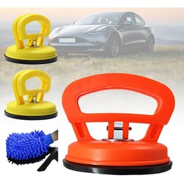 VITASHYNX 3 Pack Car Dent Remover Tool Kit – Car Dent Puller Set with Suction Cups for Car Dent Repair, Auto Body Dent Removal Tools for Car, Screen, Tile Lifting (Orange + Yellow)