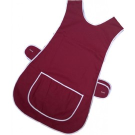 NEW LADIES TABARD TABBARD APRON WITH POCKET PLUS SIZE BIG KITCHEN CLEANING CHEF (WMS / Small /UK 8-10, Wine - Burgundy)