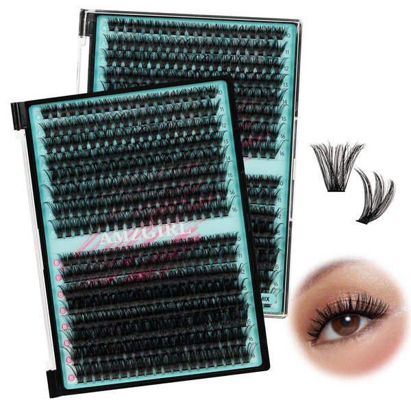 Lash Clusters 320Pcs Eyelashes Cluster D Curl Individual Wispy Lashes