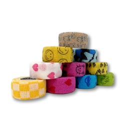 LisaCare Pflasterverband, Wundpflaster, Kinderpflaster, Tierpflaster, elastisch & ohne Kleber, 2,5cm breit (10er Packung, Gemischt)