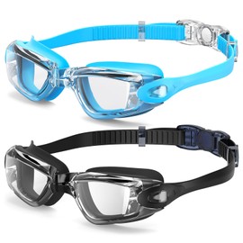 Braylin Kids Swim Goggles, 2-Pack Swimming Goggles for Children, Teens, Boys or Girls, Anti-Fog Clear Vision Swim Pool Goggle