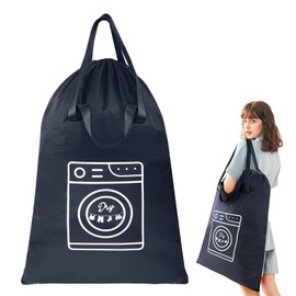 Asnews Laundry Bag, 60 X 90cm Oversized Travel Laundry Bags, Nylon Washable Dirty Clothes Organizer with Drawstring Closure & Wide Strap Handles for Trips, Camping, College Dorms, Laundry Hampers