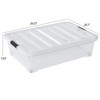 Parlynies 50 Quart Large Under Bed Storage Box, Clear Plastic