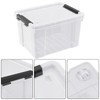 Leendines 4 Pack 22 Quart Plastic Storage Box with Wheels,