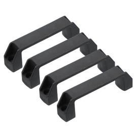 PATIKIL Plastic Pull Handles 120mm Hole Centers, 4 Pcs Square Drawer Pulls Kitchen Hardware for Luggage Mechanical Equipment Door Cupboard Handle, Black