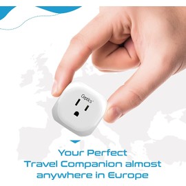 Ceptics India, Pakistan Travel Adapter - 5 Input with QC 3.1A Dual USB and USB-C - Ultra Compact - Light Weight - USA to Any Type D Countries Such as Bangladesh, Maldives and More (PTU-10), White