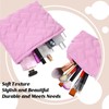 Huhumy 2 Pieces Quilted Makeup Bag Cosmetic Bag Preppy Travel