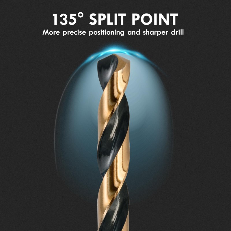 MACXCOIP Cobalt Drill Bit Set, 29Pcs High Speed Steel Bits