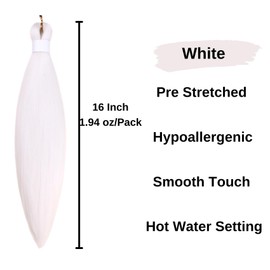 Braiding Hair Pre Stretched Bob White Short Prestretched Braiding Hair for Kids