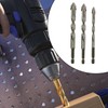 Milageto 3Pcs Four Flute Sawtooth Eccentric Drill Bits Hexagon Shank