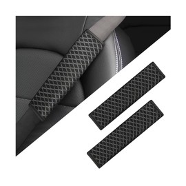 CGEAMDY Pack of 2 Car Seat Belt Pads, Durable Car Seat Belt Pads, Soft Seat Belt Shoulder Pads, Protection Padding for Seat Belt for Driving (Black)