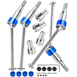 RcarmubWow RC Driveshaft CVD Upgrades Part for 1/18 Granite Grom Mega 380 Brushed 4x4 Monster Truck RTR,Harden Steel #45 Front Rear Drive Shafts Axles,4pcs,Navy Blue