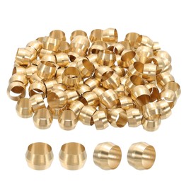 PATIKIL 100Pcs Brass Compression Sleeves Ferrules, Tube OD 3/8" Compression Fittings Assortment Kit for Connecting Air, Fuel, Water, Oil and Inert Gases Lines