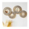 4-Pack Boho Wicker Wall Baskets - Round Woven Jute Decor