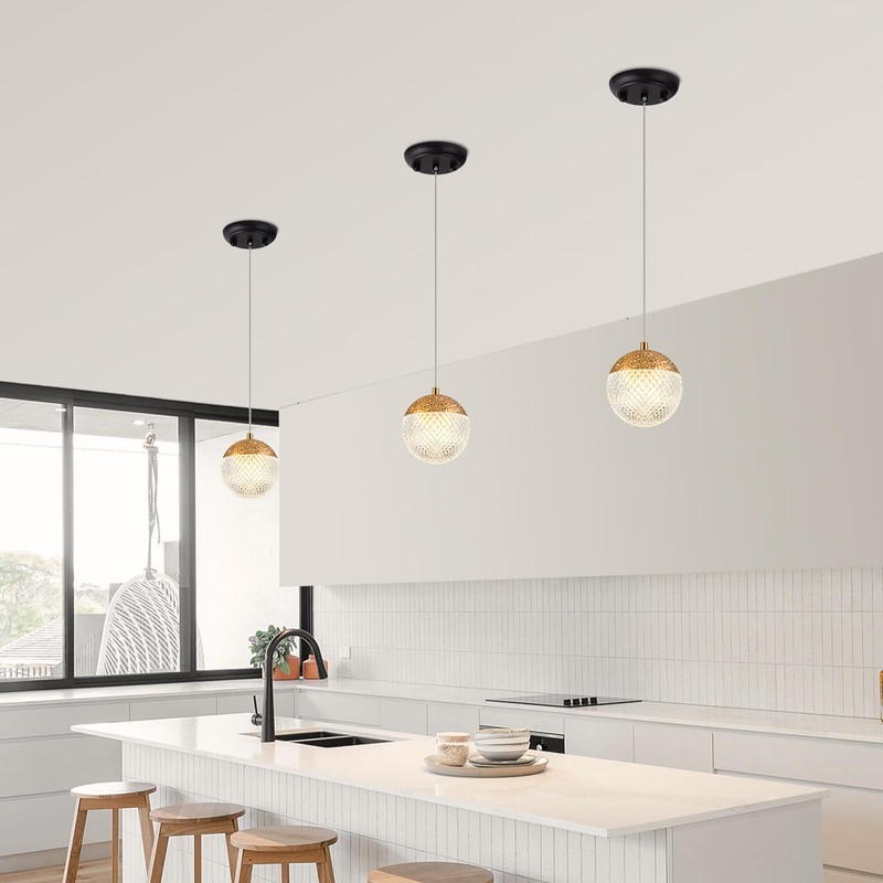 WOWEWA G9 Hanging Light Acrylic Pendant Light Modern Ball Chandelier