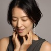 R-days Daikanyama Freshwater Pearl Long Earrings/Piercings, Pearl, Swaying, Women's, Simple,