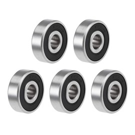 sourcing map 627-2RS Deep Groove Ball Bearings Z2 7 mm x 22 mm x 7 mm Double Shielded Carbon Steel Pack of 5