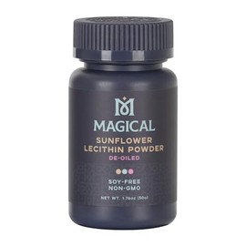 MAGICAL BUTTER - Polvo de lecitina de girasol, sin soja, sin OMG, vegano y kosher para hornear, estabilizador de mantequilla y aceite, 1.90 onzas