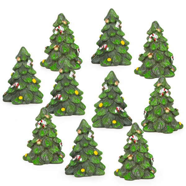 Logbuch-Verlag 10 Mini Christmas Trees 3.5 cm Green Small Christmas
