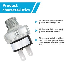 ALL IN RED BOX Air Compressor Pressure Switch 90-120 PSI Pressure Switch 1/8" NPT 1/4" NPT Pressure Switch for Air Compressor