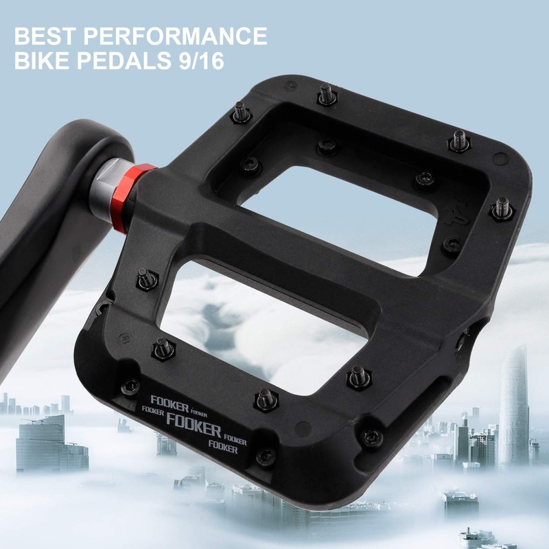 FOOKER MTB Pedals Mountain Bike Pedals 3 Bearing Non-Slip Lightweight