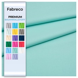 Fabreco - 100% Premium Cotton Fabric Sold by the Metre Plain 2 m x 160 cm | 220 g/running metre - Soft, Durable & Skin-Friendly | Fabrics for Sewing & Decoration | Fabric | Mint