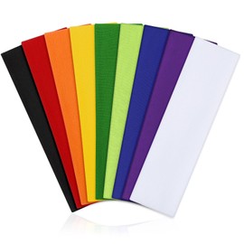 Wisecy Headbands for Women 9pcs Non-Slip Elastic Fabric Hair Band for Women's Hair, 9 Colors Soft Cotton Cloth Stretchy Sweat Headbands for Women for Yoga Workout Running