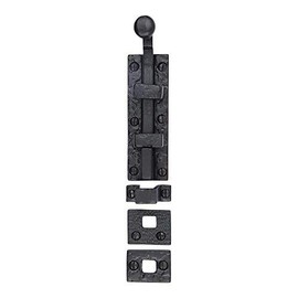Set of 2, Iron Surface Door Slide Bolt 5 3/8 x 1 1/2 Inch Gate Latch Black Powder Coat Finish