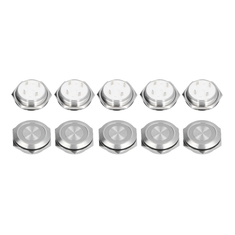 5Pcs Momentary Push Button Switch Metal Auto Reset Ultra Thin
