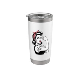 Female CEO Rosie Riveter Boss Woman Leader Stainless Steel Insulated Tumbler