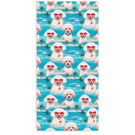 KSDUT Cute Poodle Gifts Beach Towel - Puppy Cute Animal Dog Pool Towels Microfiber Absorb Water Travel Towels 60x30 Inches for Bathroom Kitchen Gym, Dog Mom Gifts for Dog Lovers