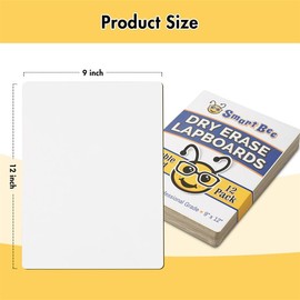 Dry Erase Boards for Classroom | 9x12 Inches, Double-Sided, Student Dry Erase Board for School and Home Learning | Personal Small White Board for Lap, Desk, Office, Kitchen | Pack of 12