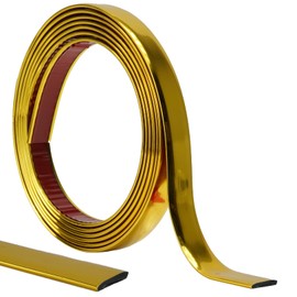 JSIWOTH Peel & Stick Trim, 30 Ft Waterproof Molding Trim for Walls, Mirror Frame, Baseboard, Flexible & Self-Adhesive Gold