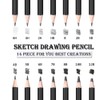 Sketching Pencil Set, 24 Pcs Graphite Drawing Pencil for Artists
