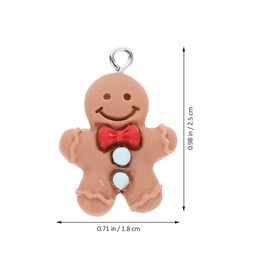 VILLCASE 20pcs Christmas Gingerbread Charms, Gingerbread Man Ornaments Gingerman Hanging Charms Gingerbread Man Pendants for Necklace Christmas Tree Ornament