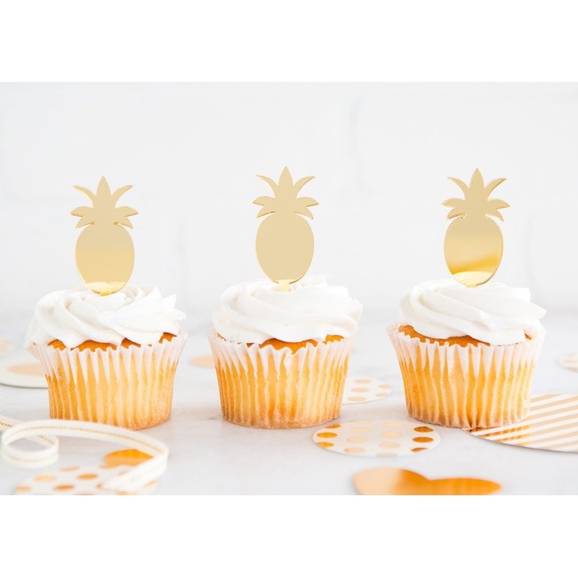 My Mind’s Eye Trend Pineapple Cupcake Toppers - Party Decoration