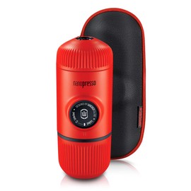 WACACO Nanopresso Portable Espresso Maker Bundled with Protective Case, Mini Travel Coffee Machine, Perfect for Camping, Travel Thanksgiving Christmas Coffee Presentï¼New Elements Lava Redï¼