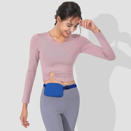 Belt Bag for Women Fanny Pack Dupes, Bomvabe Fashion Crossbody Lulu Waist Pack Lemen Bag with Adjustable Strap, Everywhere Belt Bag for Travel(Blue)